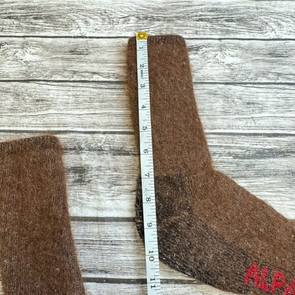 Brand Unknown Men's Alpaca Winter Crew Socks XL Extra Large Dark Brown Red USA - Picture 5 of 6